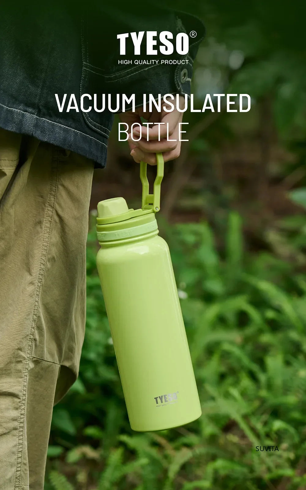 Tyeso – bouteille d'eau Thermos en acier inoxydable, flacon sous vide de Sport Portable, garde le froid et la chaleur, tasse thermique, gobelet isolé pour voiture