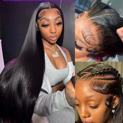 13x4 os droit perruques de cheveux humains 13x6 Hd dentelle frontale 40 pouces droite dentelle transparente 220 densité perruque de cheveux humains pour les femmes