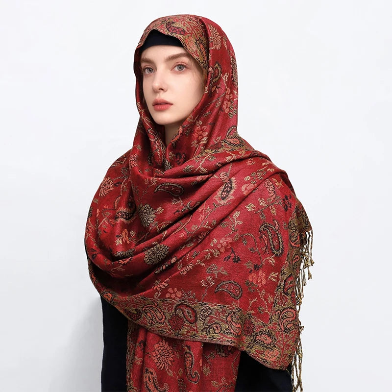 Foulard Paisley impressions Design Hijabs Pour Femme Cachemire Pashmina Chale Dame enveloppe Chaud Hiver Foulards Femme