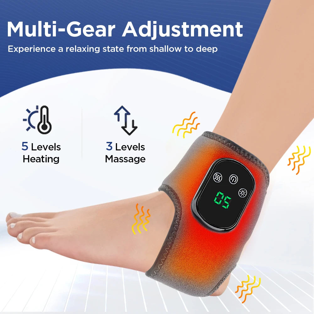 Masseur électrique de chaleur pour les pieds, compresse chaude, masseur de vibrations, matériau respirant, Protection des articulations des pieds et des chevilles
