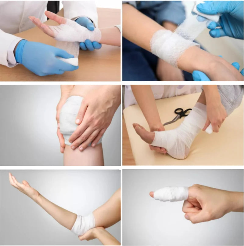 5-10 rouleaux/Lot 10cm x 4.5m PBT pansement élastique trousse de premiers soins rouleau de gaze pansement médical soins d'urgence pansement