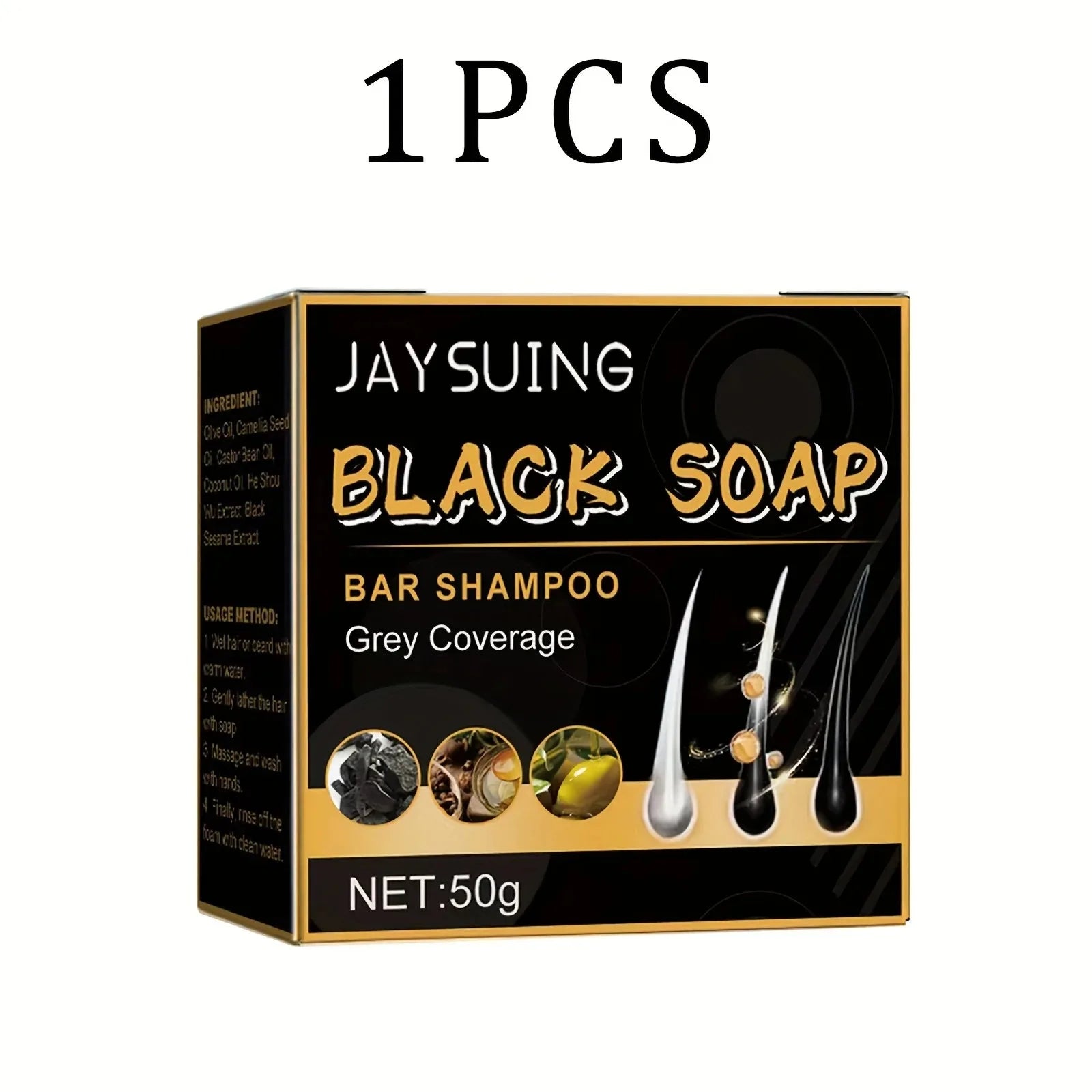 Shampoing pour cheveux, savon noir Polygonum Multiflorum, savon réparateur pour cheveux blancs, ensemble de soins capillaires, nourrissant, Anti-pelliculaire, teinture pour cheveux
