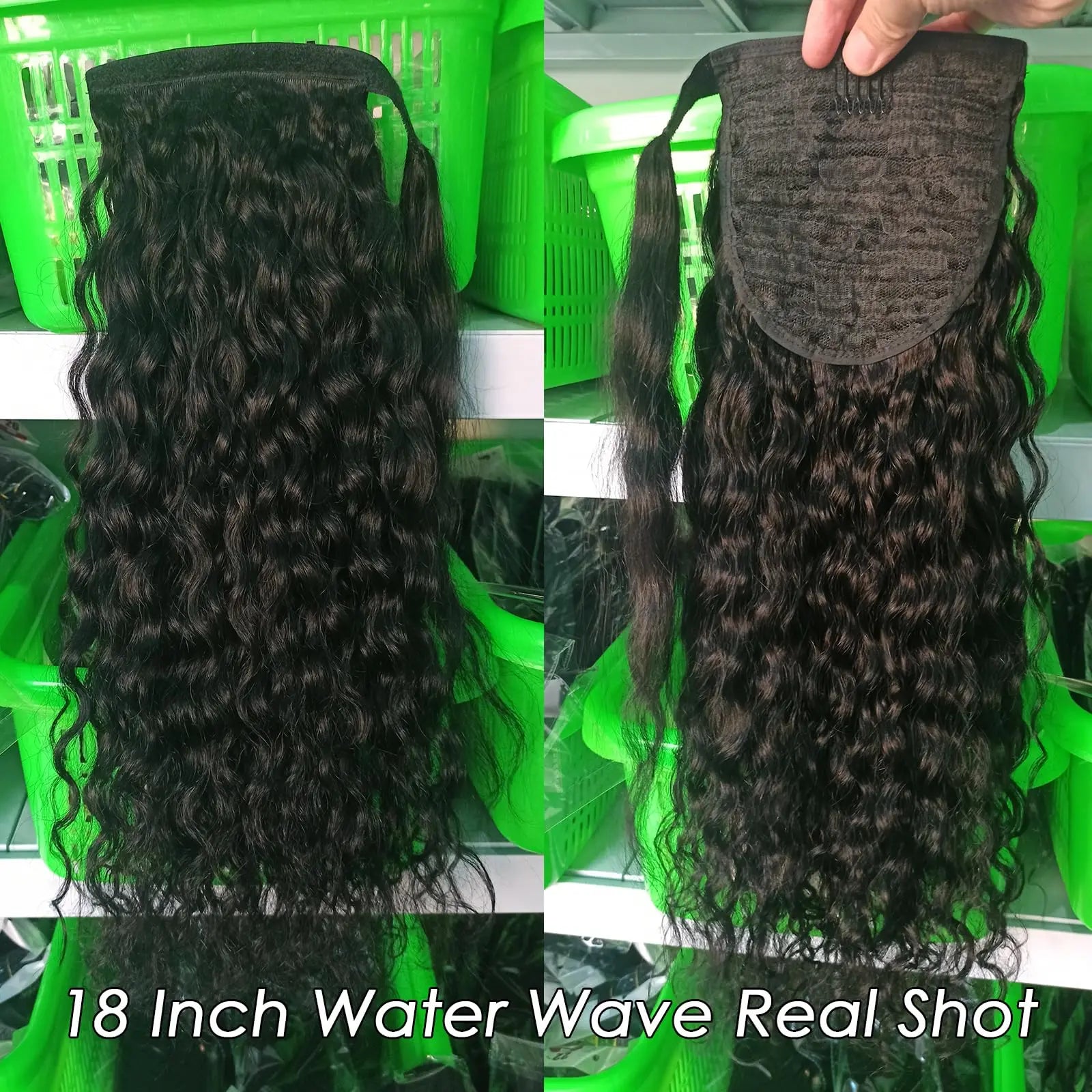100G queue de cheval Extensions de cheveux humains enveloppe droite autour de la prêle 100% Remy cheveux humains 10 "-32" Extension de queue de cheval pour les femmes