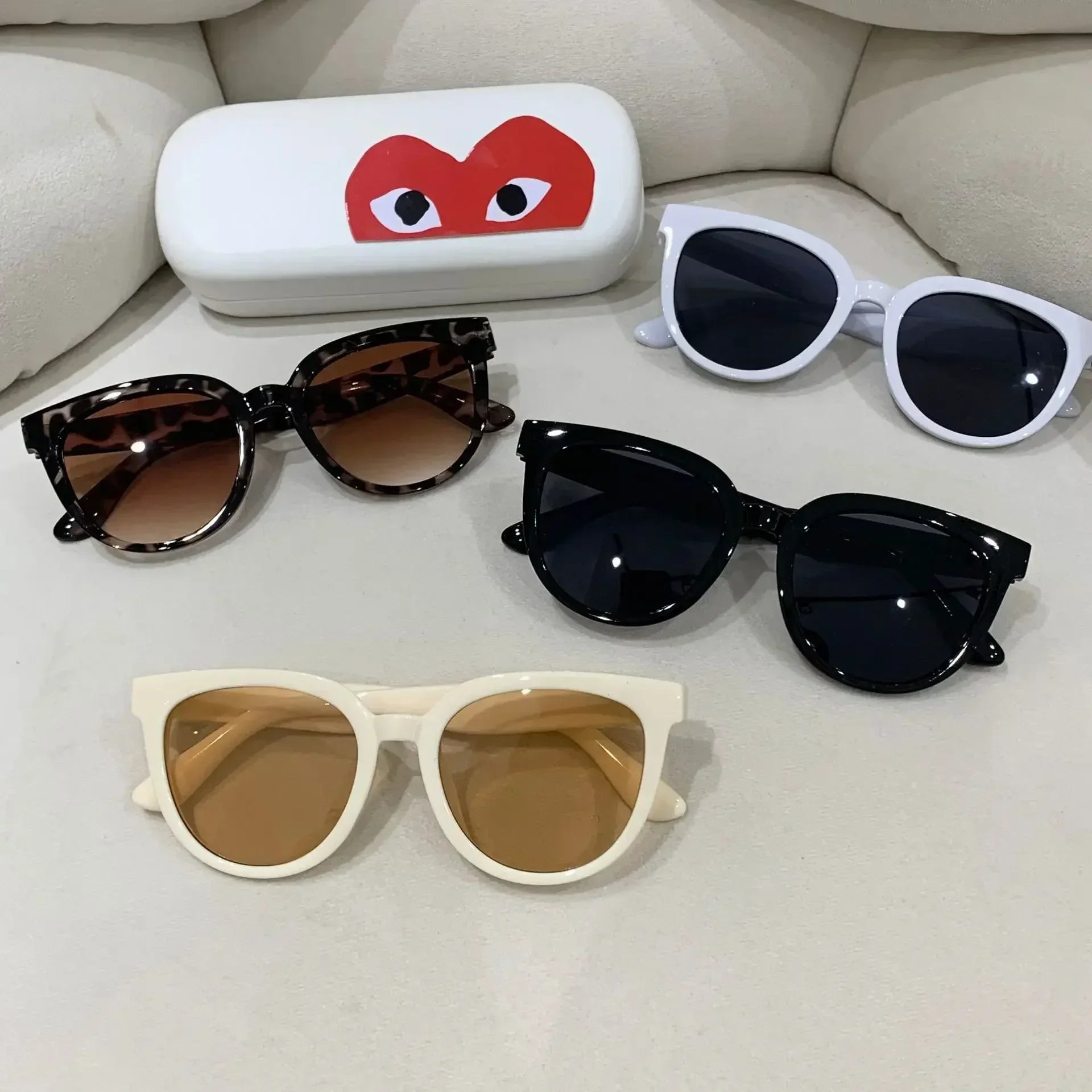 Lunettes de soleil coréennes personnalisées haut de gamme pour femmes, lunettes de soleil de luxe à monture ronde pour voyage, Protection solaire d'extérieur, lunettes de Protection UV
