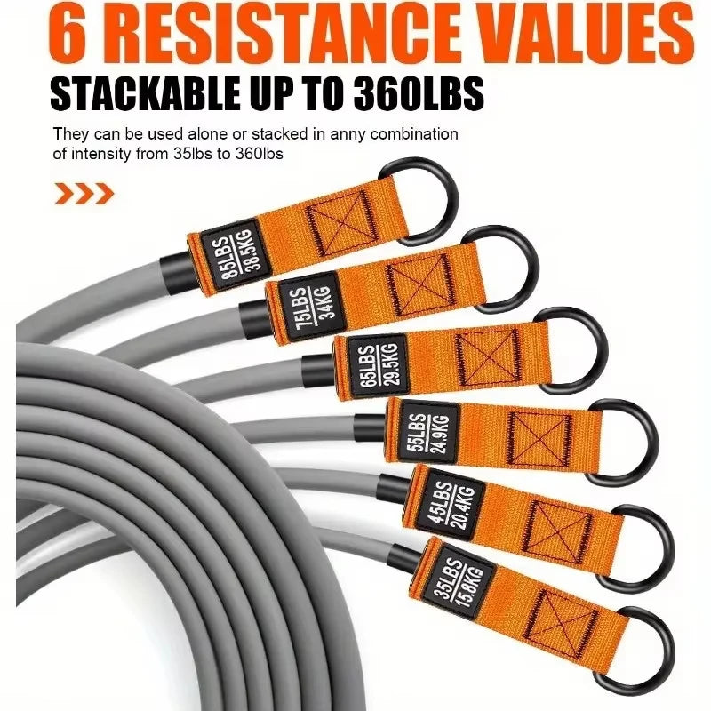 Ensemble de bandes de résistance pour exercices de Fitness, 300lb, Tubes élastiques, corde de traction, équipement d'entraînement pour le poids de la gymnastique à domicile