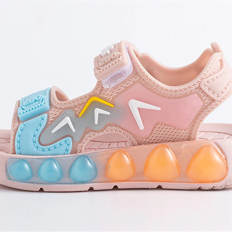 Sandales de Sport pour enfants, chaussures souples respirantes et résistantes à l'usure avec Velcro réglable, chaussures d'extérieur pour garçons et filles, été