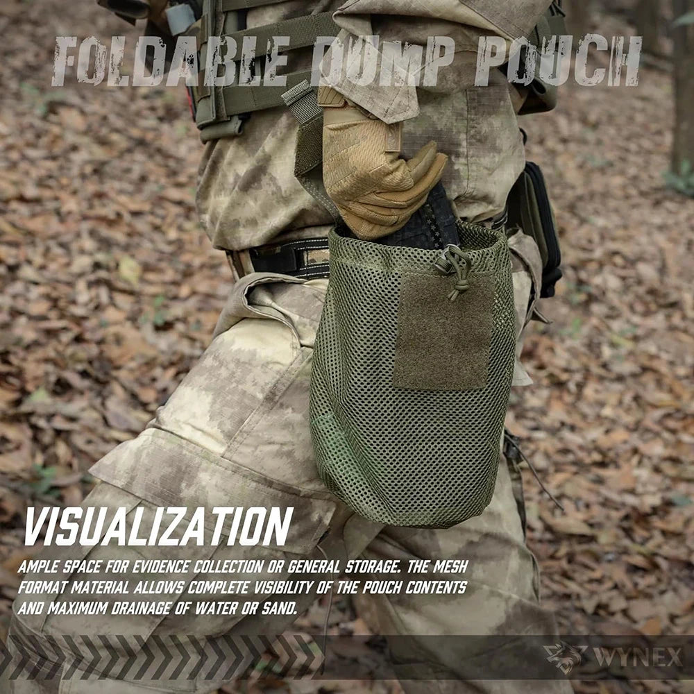 Pochette de décharge pliable Molle, sac de taille de recyclage, sacs utilitaires de chasse pour Sport de plein air, accessoire d'outil EDC, sac de récupération pliable