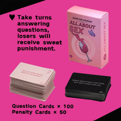 All About Sex, an exciting and original card game for couples, raise your Happily with pleasure and joy, 2 later, 20 minutes, 16 years and over