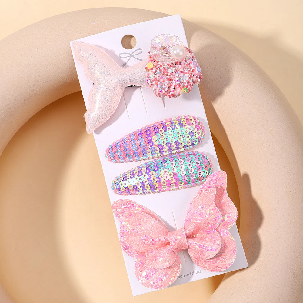 Enfants frais pince à cheveux ensemble fleur imprimé doux papillon épingles à cheveux enfants BB cheveux frange Clips Barrettes fille accessoires chapeaux