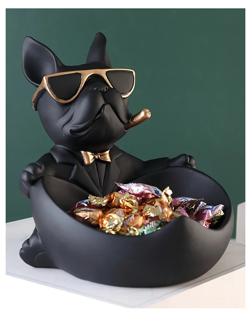 Cool Dog Home Decor Figurine Dog Statue Storage Box Animal Ornament Resin Craft Art Sculpture Figurine Home Decoration Gift