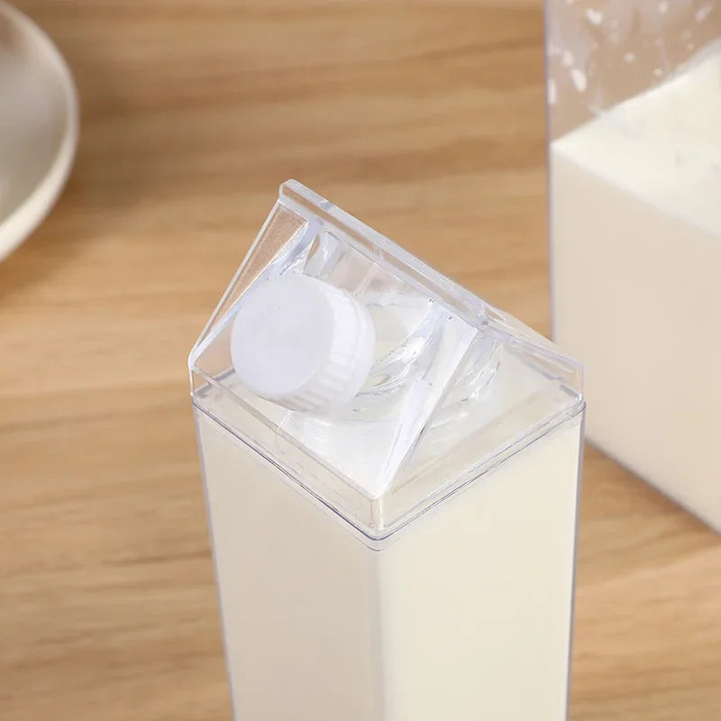 Bouteille d'eau à freins à lait en plastique transparent, boîte transparente portable pour jus, thé, tasse à boire HI, 500ml, 1000ml