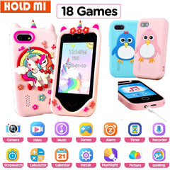 Jouets éducatifs pour téléphone pour enfants, 18 jeux, jouet Musical, caméra Selfie Mobile pour bébé avec carte TF 32G, jouets pour enfants, cadeaux d'anniversaire