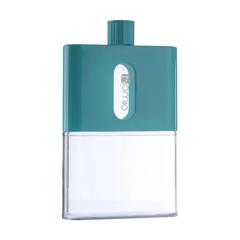 Bouteille d'eau plate en plastique de voyage sans BPA 500ml A6 A5, en papier, pour l'extérieur, avec coussin Portable