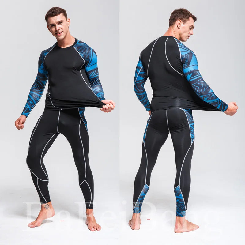 New Men's Thermal Underwear Sets, Compression Sports Suit, Sweat-Wicking, Quick-Drying Thermal Underwear, Men's Long Johns Sets