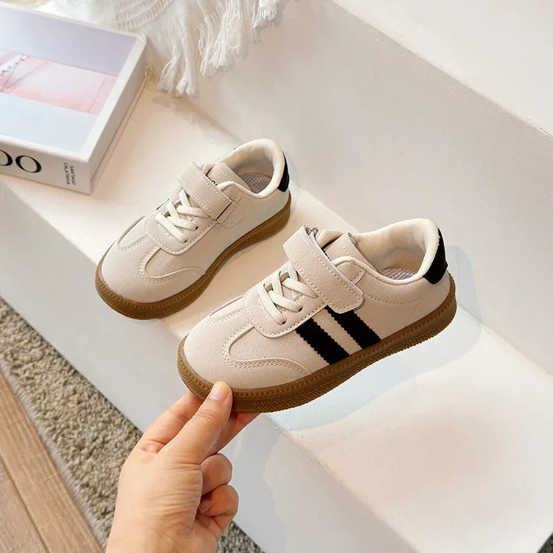 Baskets en cuir PU pour enfants, chaussures de Tennis imperméables et tendance, chaussures de Sport antidérapantes pour enfants