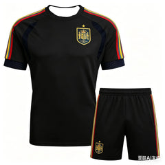 Nouveau modèle 2026 – Ensemble maillot d'entraînement de l'équipe nationale espagnole à séchage rapide – T-shirt respirant et tendance pour homme – Collection été familiale