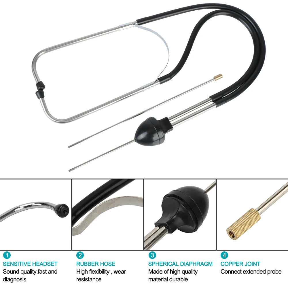 Analyseur de moteur Anti-choc, outil d'audition de moteur automobile, bloc de moteur de voiture, outil de Diagnostic, stéthoscope de cylindre mécanique