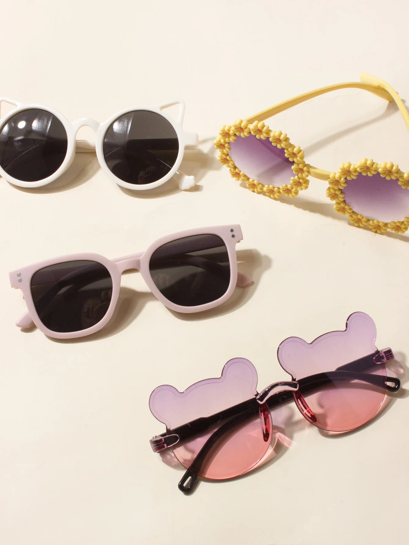 Lunettes de soleil pour bébé, 4 pièces, lunettes de soleil pour bébé garçon et fille, Cool, mignon, cadeau de lunettes de soleil pour bébé, accessoires de printemps, accessoires d'été