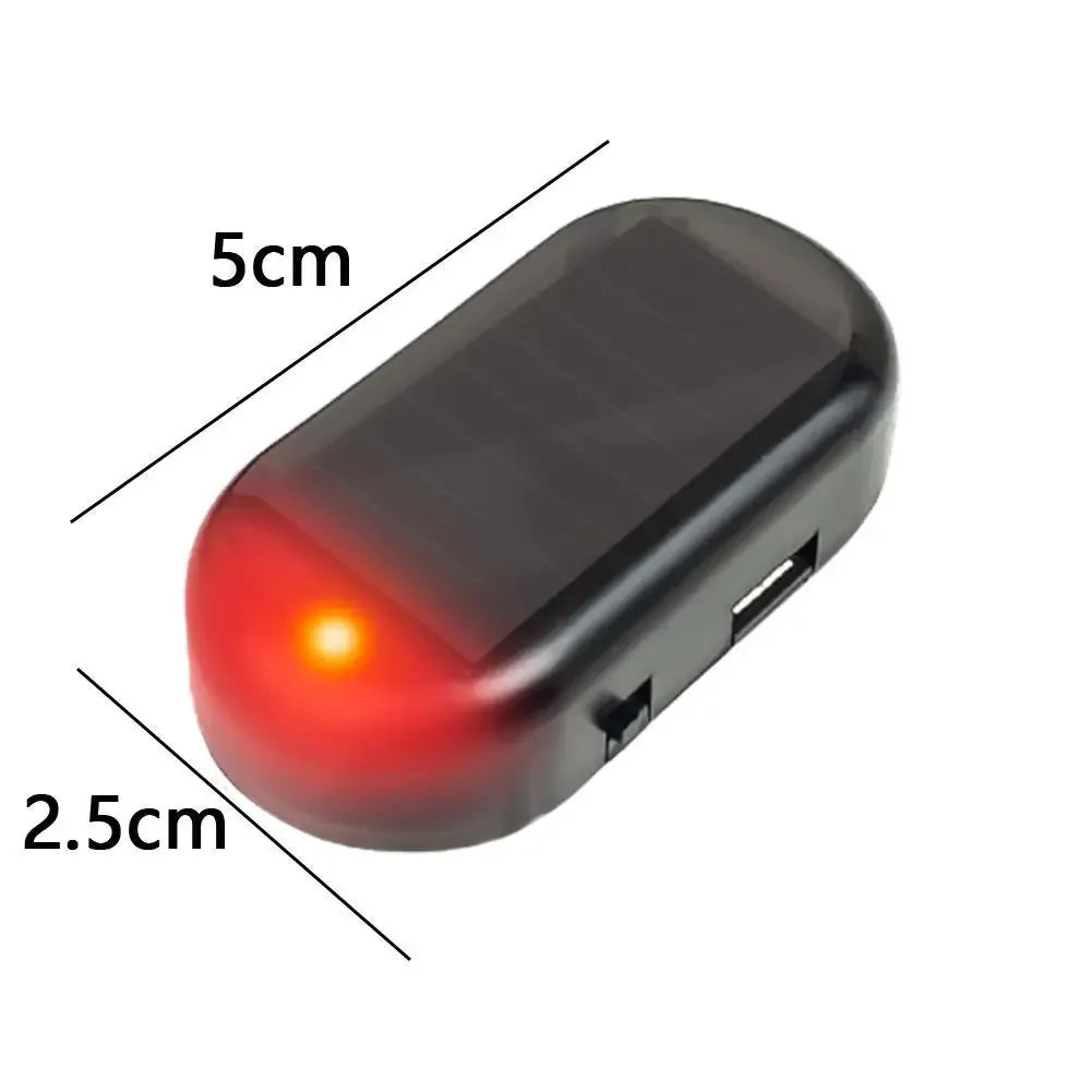 Fausse lumière de sécurité pour voiture, simulation d'alarme factice à énergie solaire, avertissement sans fil, lampe d'avertissement antivol, lumières clignotantes LED