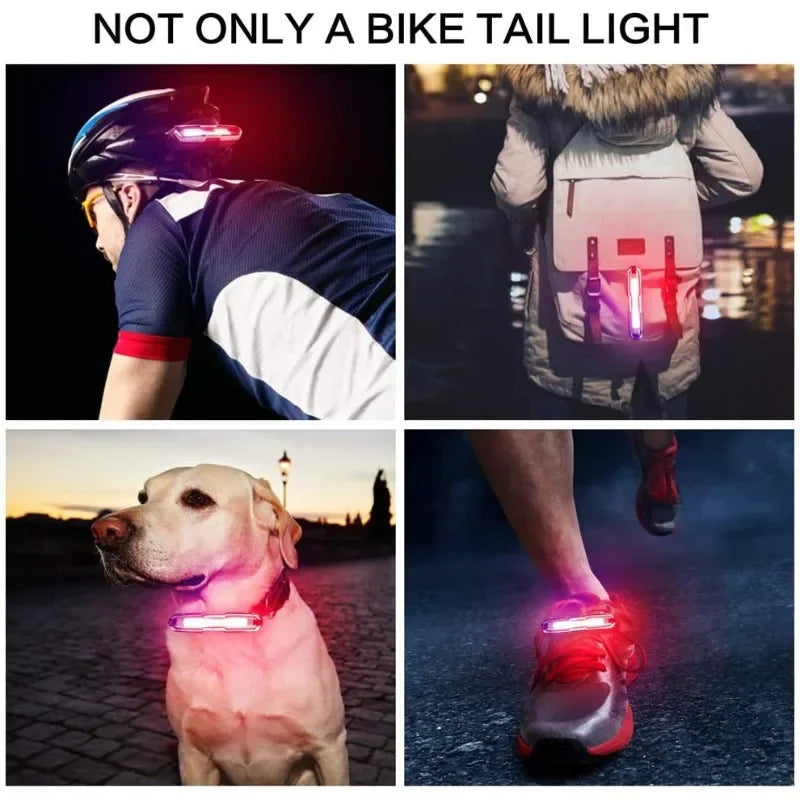 Enquêter arrière LED étanche pour vélo, aste par USB, éclairage de vélo clignotant, lampe à iode de sécurité, accessoires de lanterne de vélo