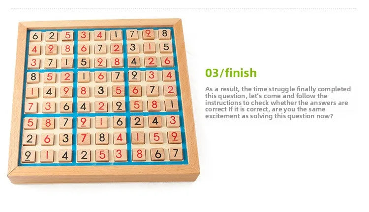 Jeu d'échecs en bois Sudoku Jiugongge, élèves du primaire, pensée logique, Puzzle pour enfants, jeu de société, jouet avec
