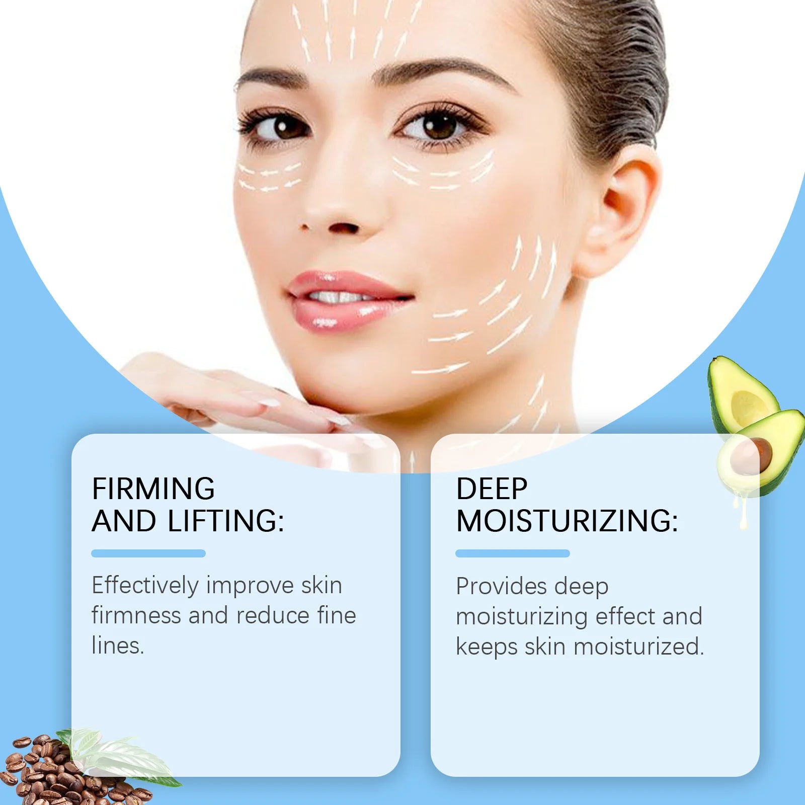 Crème à l'acide hyaluronique rétrécit les Pores Anti-rides nourrissante hydratante améliore la sécheresse élimine les ridules crème hydratante pour le visage