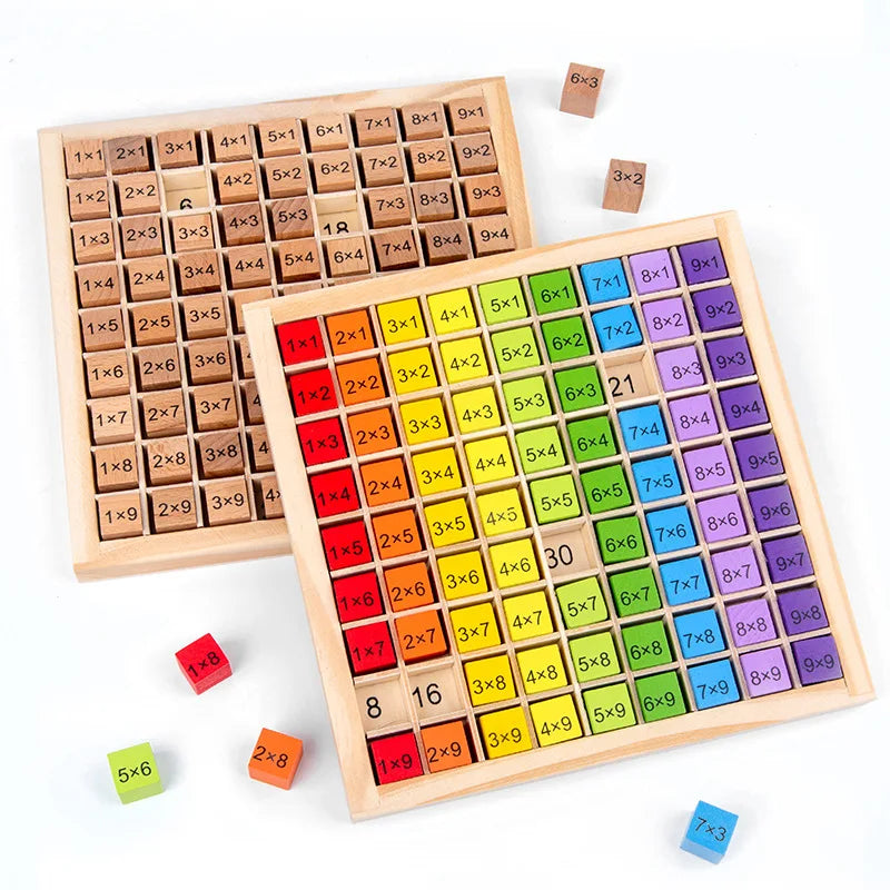 Jouets éducatifs en bois Montessori pour enfants, jouets pour bébés, Table de Multiplication 99, mathématiques préscolaires, arithmétique, outils pédagogiques, cadeau