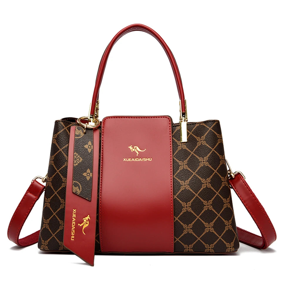 Sac à main de luxe imprimé grande capacité en cuir souple pour femmes, sac à bandoulière de loisirs de styliste pour dames