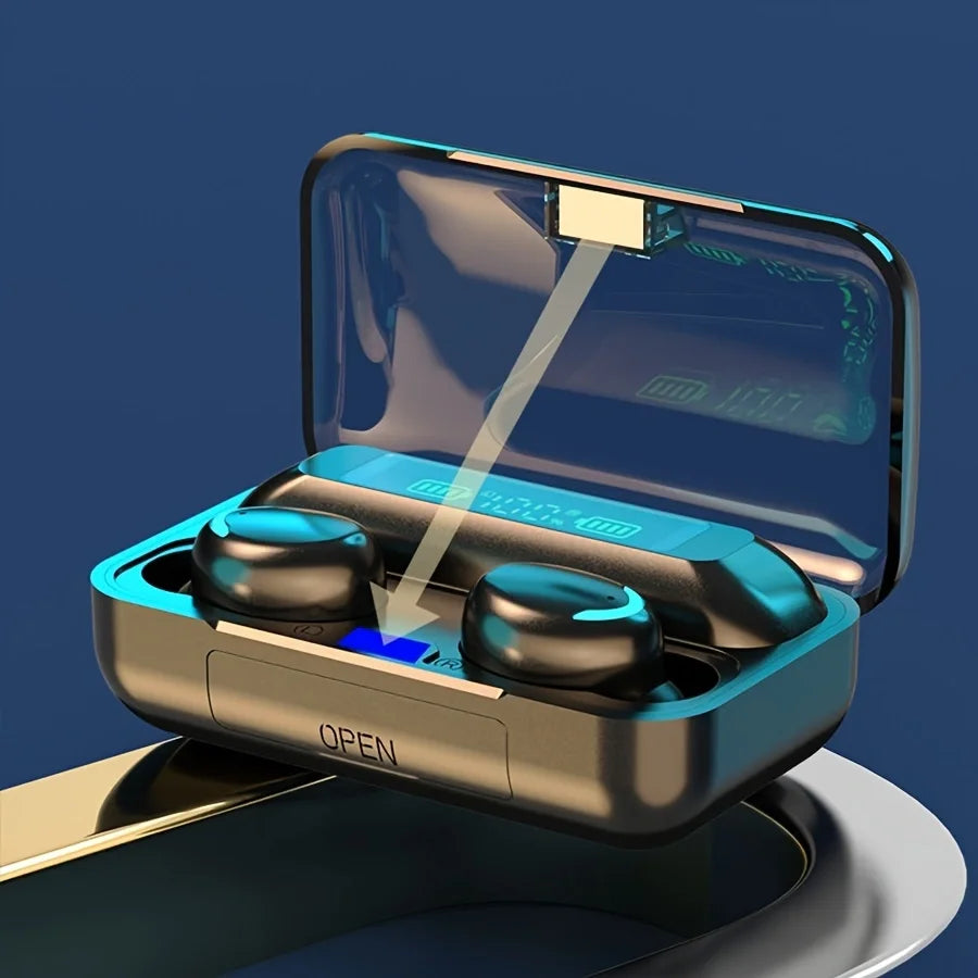 Écouteurs sans fil bluetooth casque de jeu intra-auriculaire sans fil avec affichage numérique casque de sport audifonos bluetooth