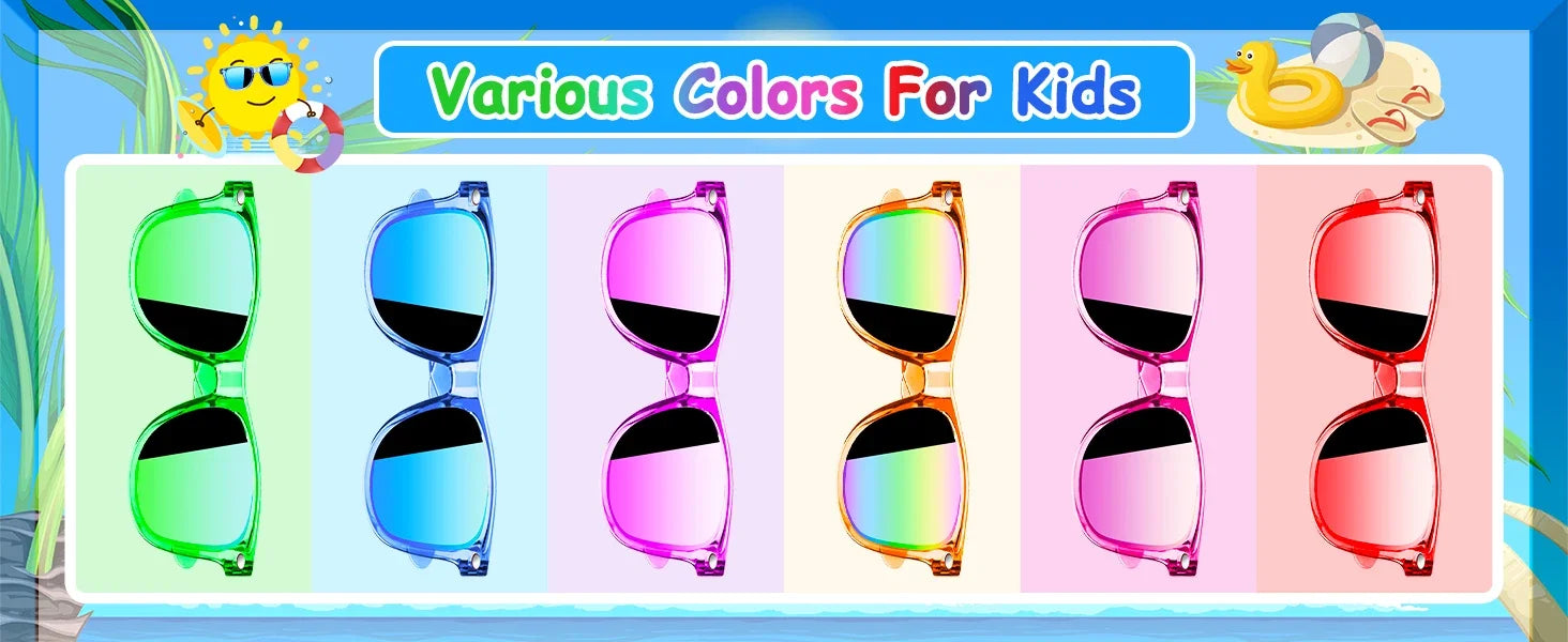8 - 64pcs enfants lunettes de soleil cadeau de fête en vrac pour les enfants de 3 - 12 ans, lunettes de soleil translucides néon avec Protection UV 400, Pool birthday party Supplies Gift Bag pad
