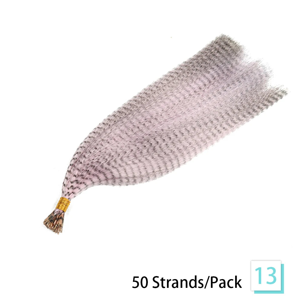 Extensions de cheveux en plumes synthétiques 16 pouces 50 brins/paquet Extensions de cheveux colorés Extensions de plumes de cheveux colorées pour les femmes