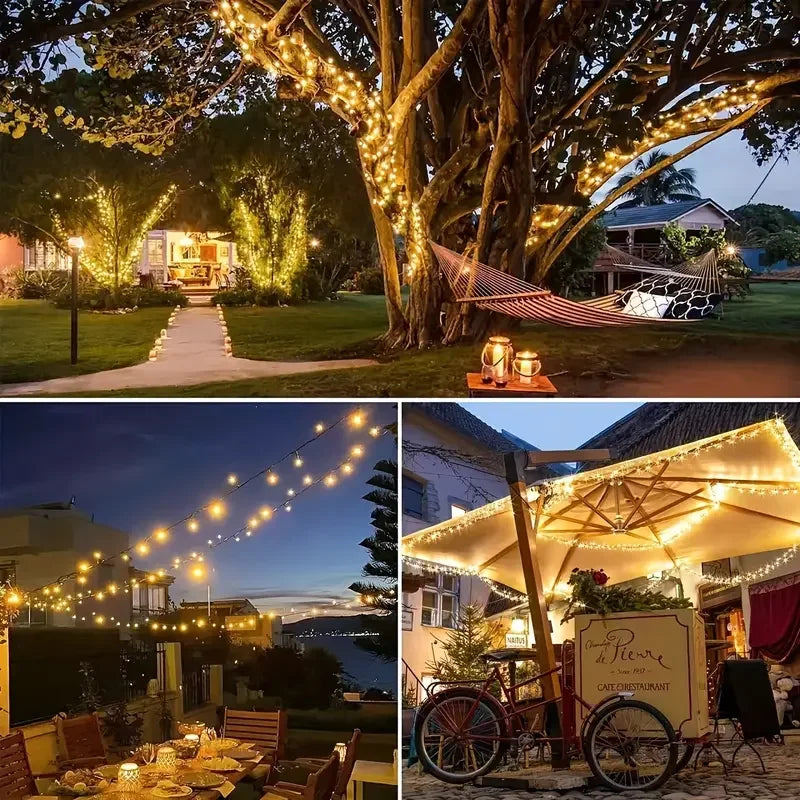 Guirlande solaire d'extérieur étanche, 8 modes, pour la maison, les jardins, fête de mariage, décorations d'arbre en plein air