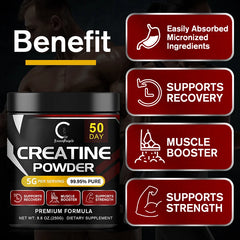 GPGP GreenPeople poudre de monohydrate de créatine poudre de créatine reconstitution musculaire constructeur musculaire pour hommes et femmes suppléments d'entraînement
