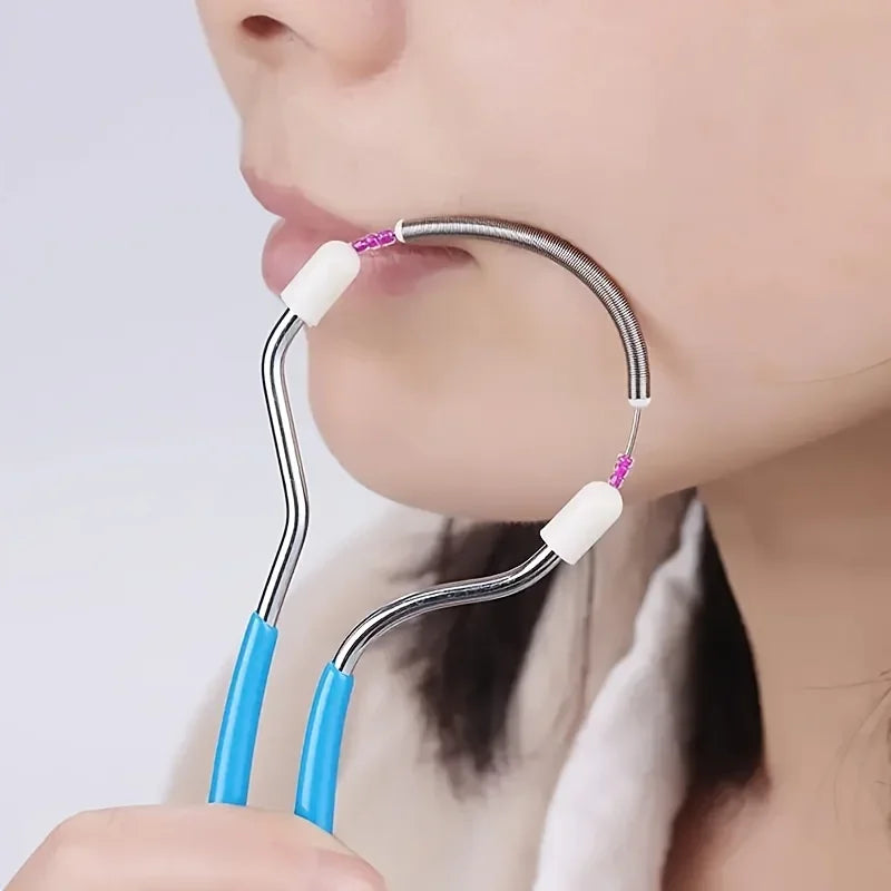 Facial hair remover for women, removes unwanted hair on the upper lip, chin, and face; portable spring roller epilator for smooth skin; 1 piece