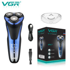 VgazElectric Rasoir Professionnel Étanche Barbe Tondeuse 3D Flottant Rasage Rechargeable Électrique pour Hommes V-306