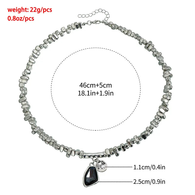 Collier pendentif à facettes pour femmes, bijoux en métal scintillant, accessoires créatifs élégants, cadeau