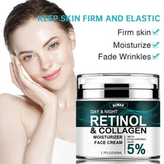 Crème pour le visage au rétinol, hydratante, raffermissante, éclaircissante, au collagène, à l'acide hyaluronique, produits de soins pour la peau, 50ML