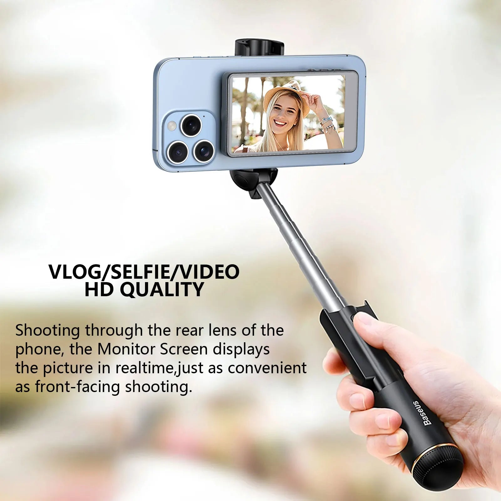 Écran de moniteur Vlog Selfie pour téléphone, caméra arrière pour Selfie Vlog Live Stream, support magnétique pour MagSafe, connexion sans fil w