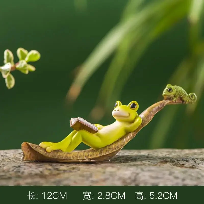 Simulation de fée de grenouille animale, Mini ornement en résine, décoration de jardin, Figurines miniatures, Micro paysage, Terrarium, cadeau artisanal