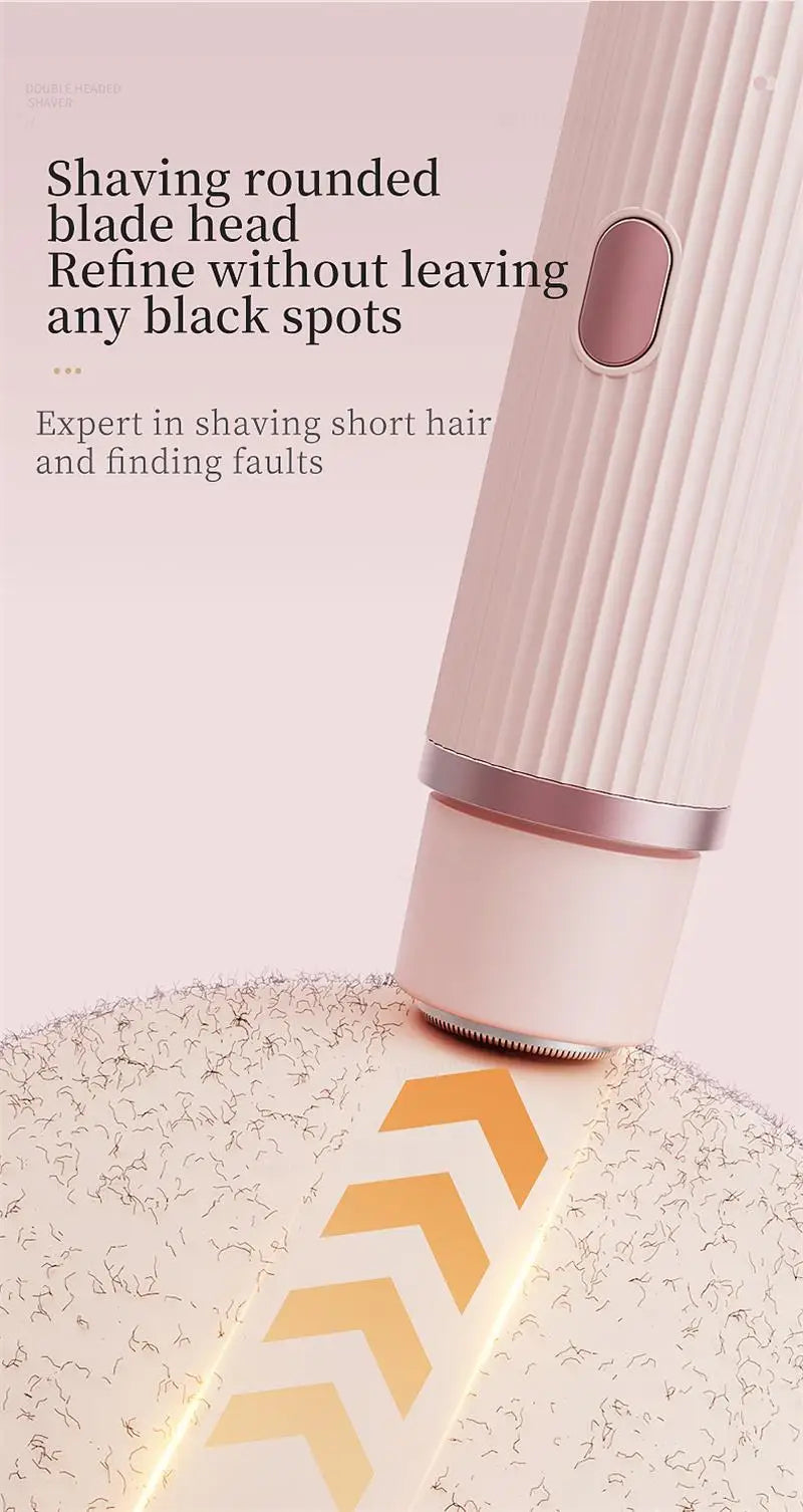 Tondeuse à barbe 2 en 1 rasoir électrique pour femmes Double tête épilation du corps aisselles Bikini tondeuse à barbe rasoir électrique
