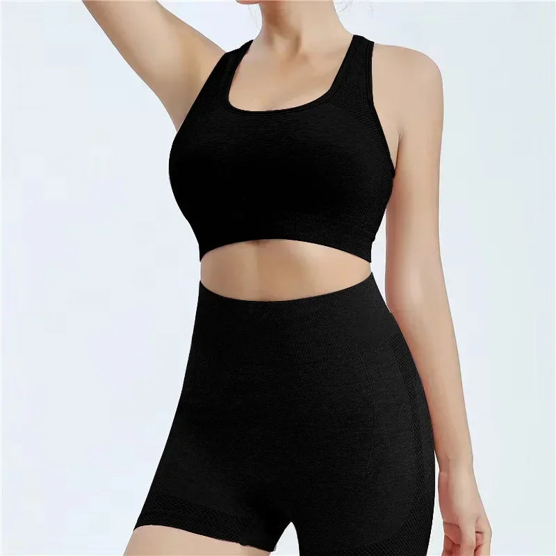 Ensemble de Yoga Shorts de gymnastique femmes Sport soutiens-gorge brassière hauts d'entraînement pour femmes vêtements de Yoga Fitness Leggings ensemble de gymnastique ensembles de Yoga sans couture