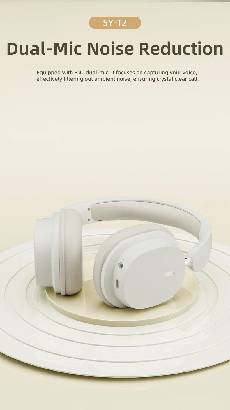 Casque sans fil Bluetooth 5.3 à la mode, casque stéréo HIFI portable supra-auriculaire, casque d'affaires, écouteurs de jeu à faible latence, prise en charge de la connexion 3,5 mm et de la lecture de cartes TF