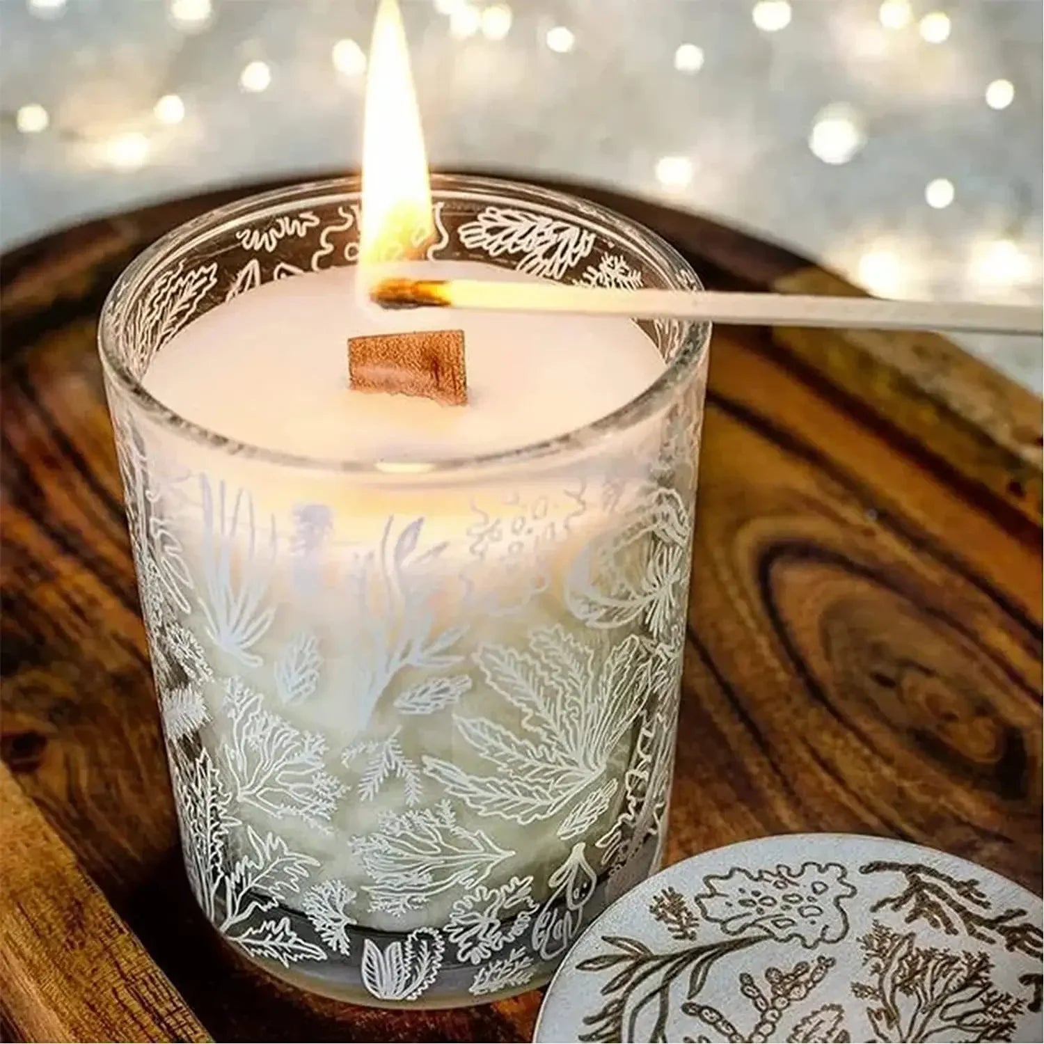 Bougie en cire de soja faite à la main, mèche en bois, bricolage, bougie d'aromathérapie, mèche à Induction unique, bougie en cire de paraffine, Guide d'artisanat