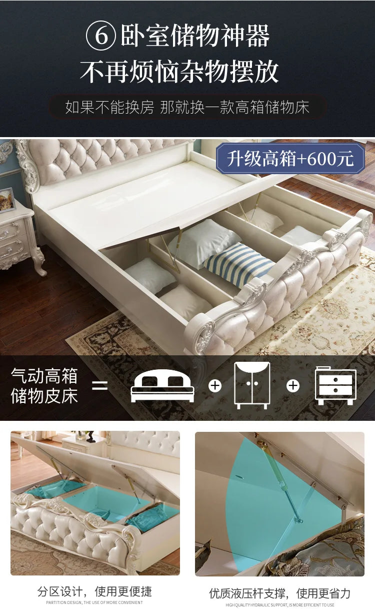 Ensemble de chambre à coucher design moderne princesse pour filles, literie double haut de gamme, luxe, meubles nordiques existants