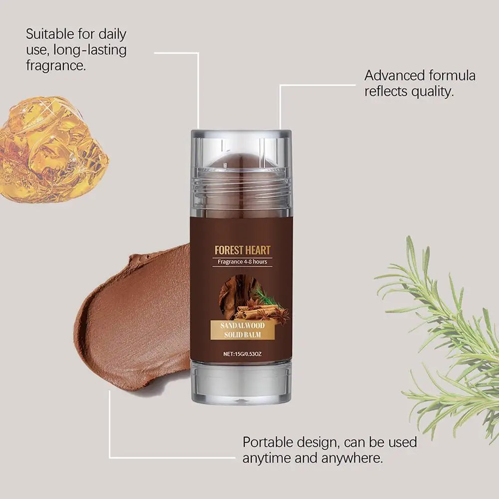 Bois de santal solide parfum pur huile de bois de santal baume Woody pour hommes parfum charmant Attraction dissolvant d'odeur déodorant baume solide