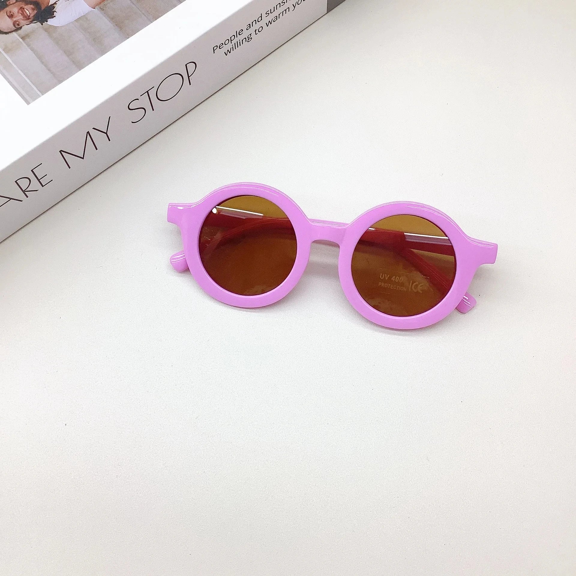 Lunettes de soleil tendance pour enfants de 1 à 8 ans, verres dépoli et décoratifs