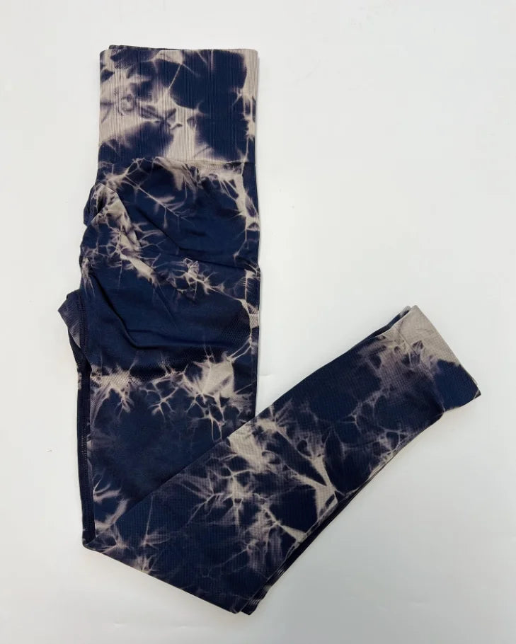 Femmes Tiedye Gym Leggings Sans Couture Mujer Push Up Pantalon Sans Couture Scrunch Sport Fitness Taille Haute Entraînement Yoga Leggins Livraison Directe