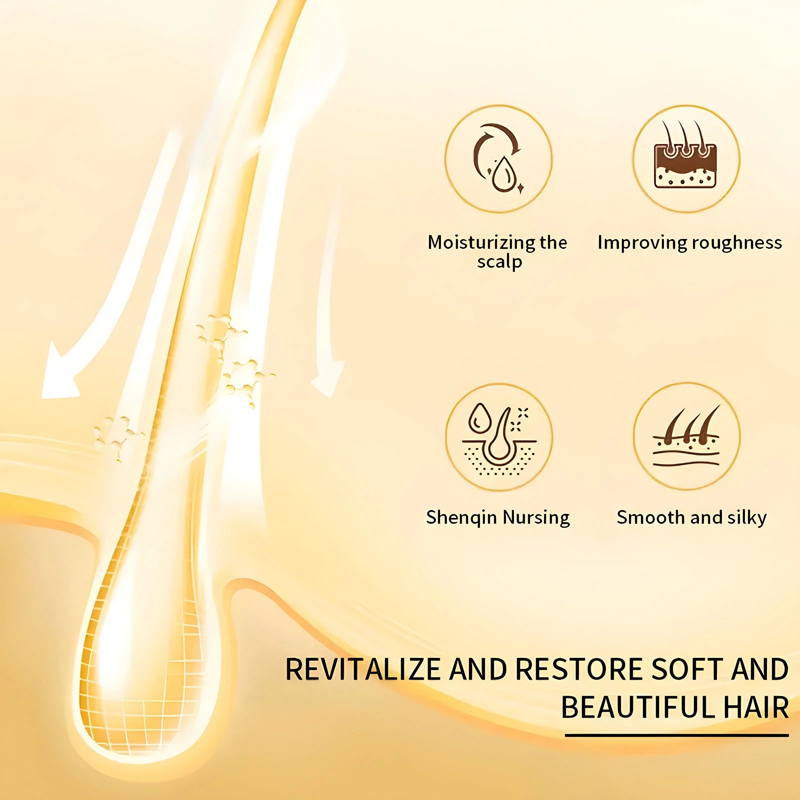 Après-shampooing sans lavage, racine pénétrante pour cheveux sains, lissage des cheveux, adapté à tous les types de cheveux