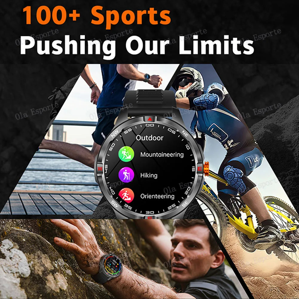 Montre intelligente 2025 boussole étanche surveillance de la santé et du sommeil grande capacité de batterie plus de 100 Modes de Sport hommes femmes Smartwatch en plein air