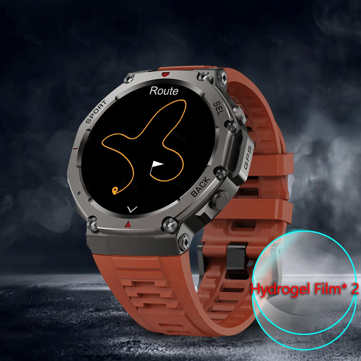 Montre intelligente militaire T-Rex, 3 GPS intégrés, boussole, altimètre, barométrique, 5iko, IP69K, étanche, AMOLED, appel Bluetooth, montre intelligente